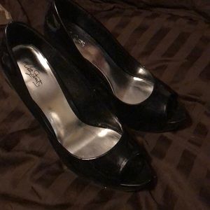 Patent leather pumps